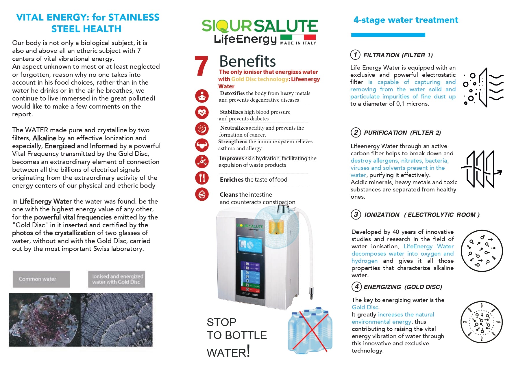 Purifier&Ionizer of water LifeEnergy WATER