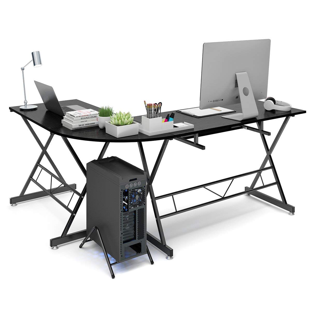 L-shaped desk-black-0
